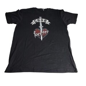CBGB OMFUG Forever Graphic T-Shirt Black Large Made in USA Rock Punk Tee